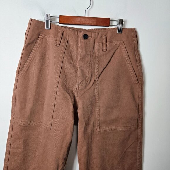 Everlane Size 8 Organic Cotton Utility Mid-Rise Straight Leg Pants Carob Brown - Picture 5 of 12
